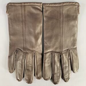 VINTAGE Size L Dark Brown Leather Gloves